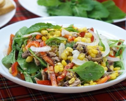 Салат с тунцом и свежими овощами