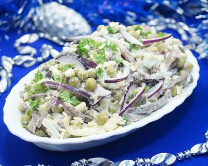 Салат с говядиной «Снежный ком»