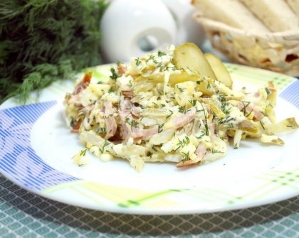 Салат с ветчиной, сыром и огурцами «Любимый мужчина»