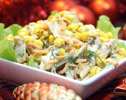 Салат с мясом «Огонёк»