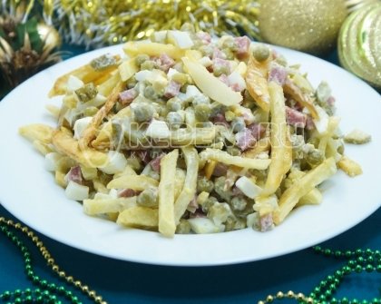 Салат с картофелем фри «Зимний»