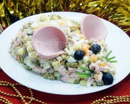 Новогодний оливье «Мышь»